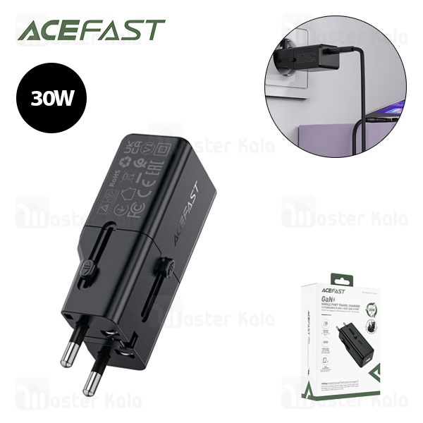 شارژر دیواری و مبدل برق ایس فست ACEFAST Z7 PD30W GaN Fast Charger توان 30 وات شارژر دیواری و مبدل برق ایس فست ACEFAST Z7 PD30W GaN Fast Charger توان 30 وات